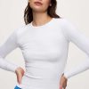 Slinky Rib Long Sleeve Shirt | White