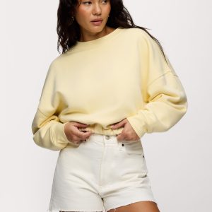 Vintage Fleece Cinch Waist Sweatshirt | Lemon