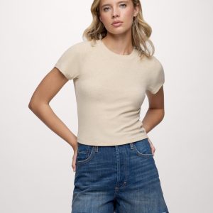 Sporty Rib Bra Tee | Heather Oat