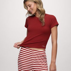 Sporty Rib Bra Tee | Scarlet