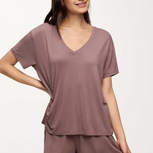 V-Neck Pajama Tee | Cocoa