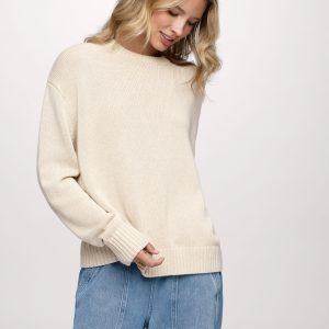 Cotton Crew Sweater | Heather Oat