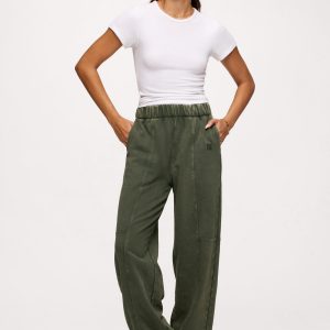 Vintage Washed Seamed Jogger | Darkest Olive