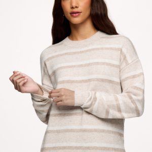 Cozy Knit Stripe Sweater | Oat Stripe