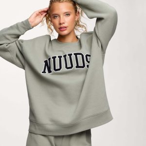 nuuds Varsity Oversized Crew | Pistachio