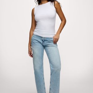 Slinky Rib Boatneck Tank | White