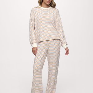 Boyfriend Stripe Pant | Sky Lemon Stripe