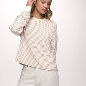 Boyfriend Stripe Tee | Sky Lemon Stripe