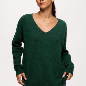 Cozy Knit V-Neck Sweater | Hunter